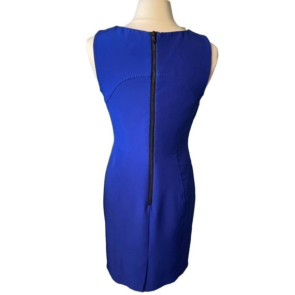 Milly Cobalt Blue Stretchy Sheath Dress Size 10 Knee Length Sleeveless - Picture 4 of 8